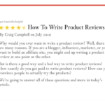 Writing Product Reviews